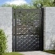 preview thumbnail 41 of 53, vidaXL Garden Gate Black 39.4x49.2" Steel Trace Design 33.5 x 49.2 inches