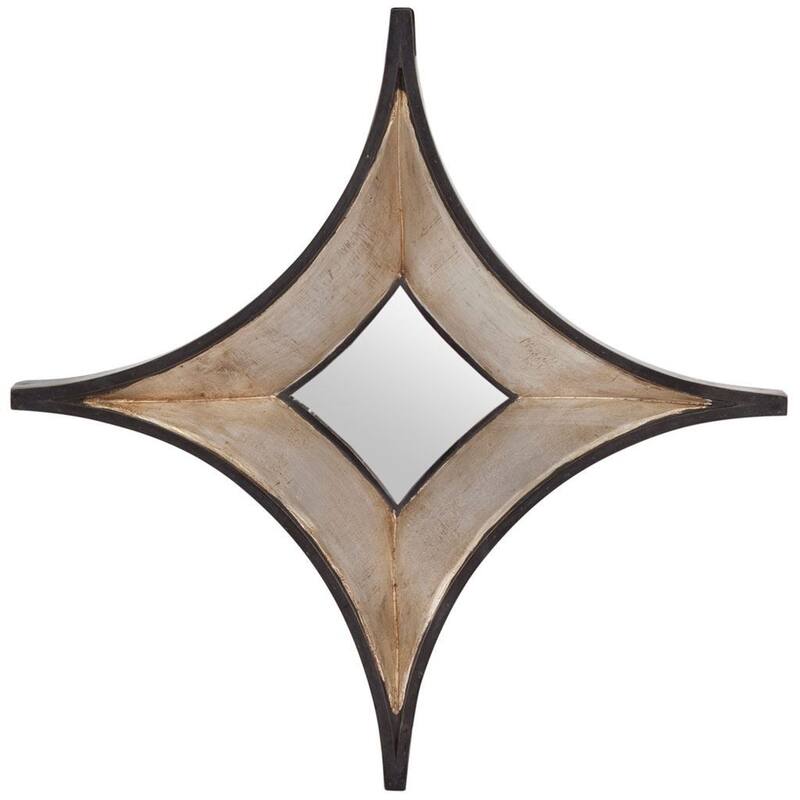 HomeRoots 17" Painted Diamond Accent Mirror Wall Mounted With Frame - 42