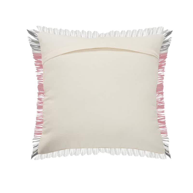 Sevita Stephanie Colorblock Casual Throw Pillow with Fringe