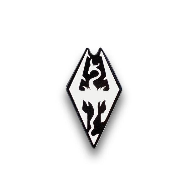 Shop Skyrim Collectibles Skyrim Dragon Logo Enamel Pin Collector Pin Silver Overstock
