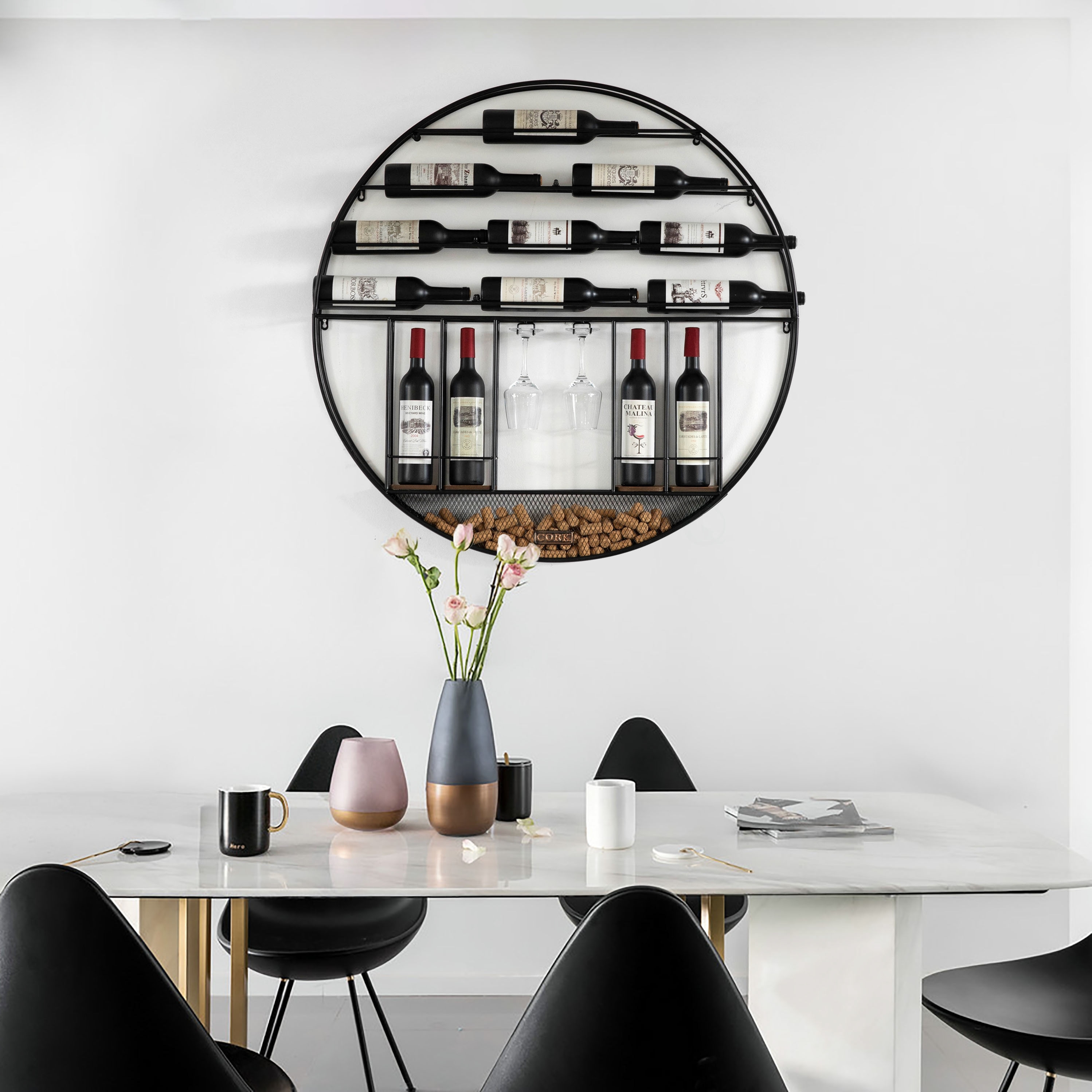 Circular wall wine 2025 rack