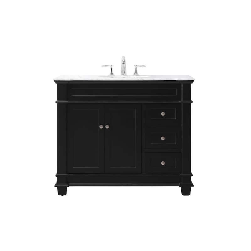 Elegant Lighting VF50042 Wesley 42" Free Standing Single Basin Vanity - Black - Anthracite Finish