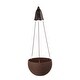 preview thumbnail 13 of 12, 30"H Solar Lighted Plastic Hanging Planter, Black/ White/ Tan by Glitzhome