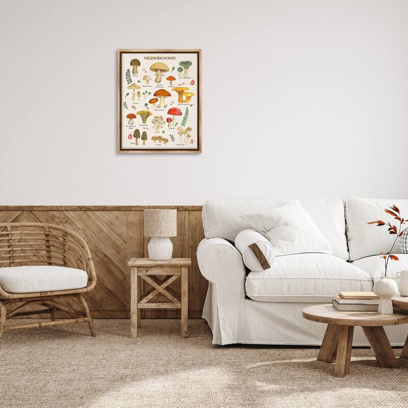 Stupell Foraging Mushrooms Studies Framed Floater Canvas Wall Art Design by Sharon Lee