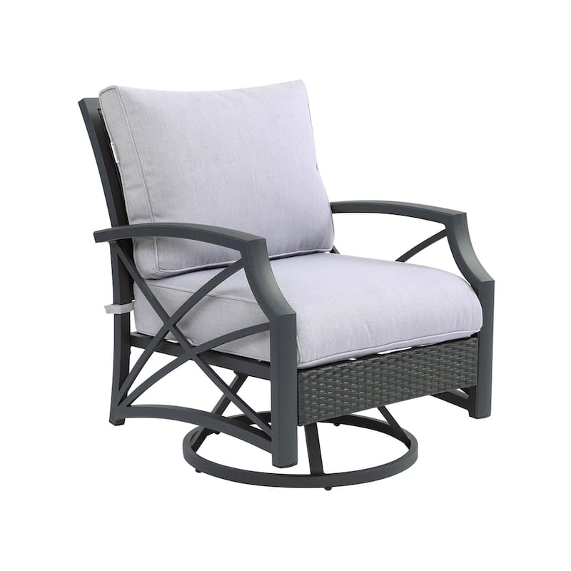 Outdoor Swivel Chairs for Patio - 1PC/GREY/GREY
