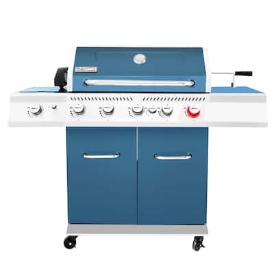 Royal Gourmet GA5403B 5-Burner BBQ Cabinet Style Gas Grill, Blue