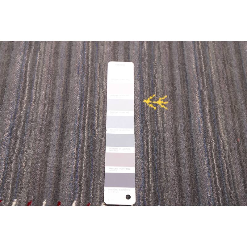 ECARPETGALLERY Hand Loomed Kashkuli Gabbeh Dark Grey Wool Rug - 4'10 x 6'11