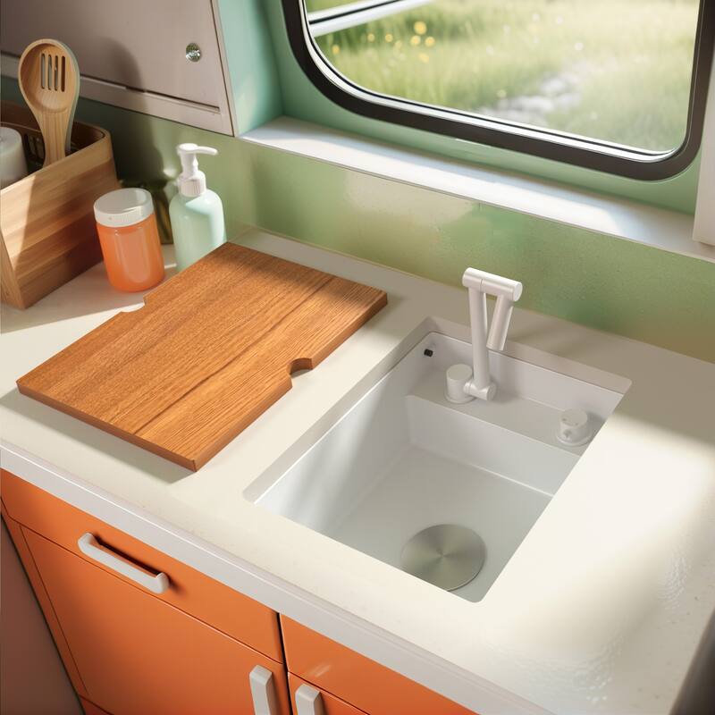 RV Sink with faucet and foldable tap