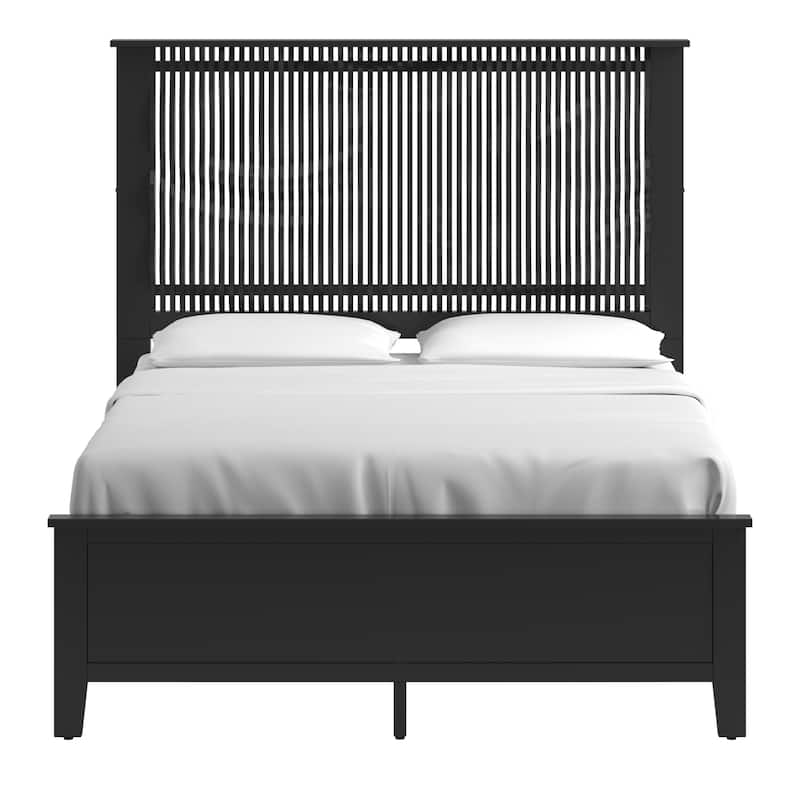 Bergen Wave Headboard with LED Lights Platform Bed by iNSPIRE Q Modern