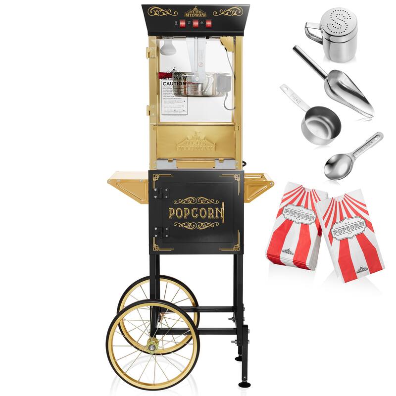 Movie TheaterStyle Popcorn Machine with Cart and 10oz Kettle