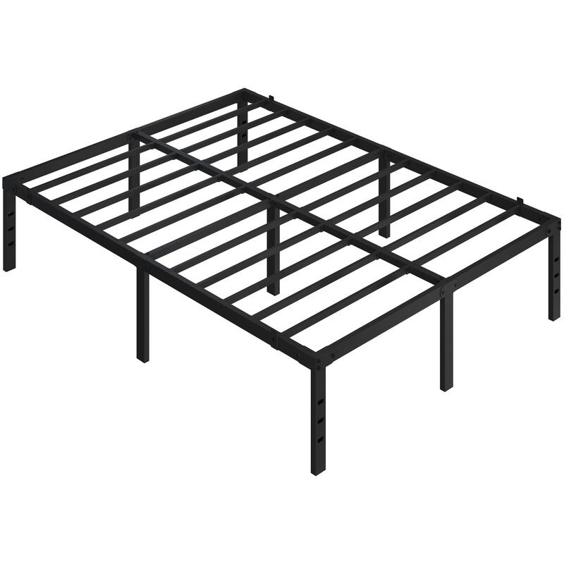 Yaheetech 16.5 Inch Metal Bed Frame with Heavy Duty Steel Slat Support Metal Platform Bed Frame with Underbed Storage