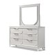 preview thumbnail 8 of 6, Furniture of America Drima Modern 2-Piece Pearl White Solid Wood 6-Drawer Dresser and Mirror Set