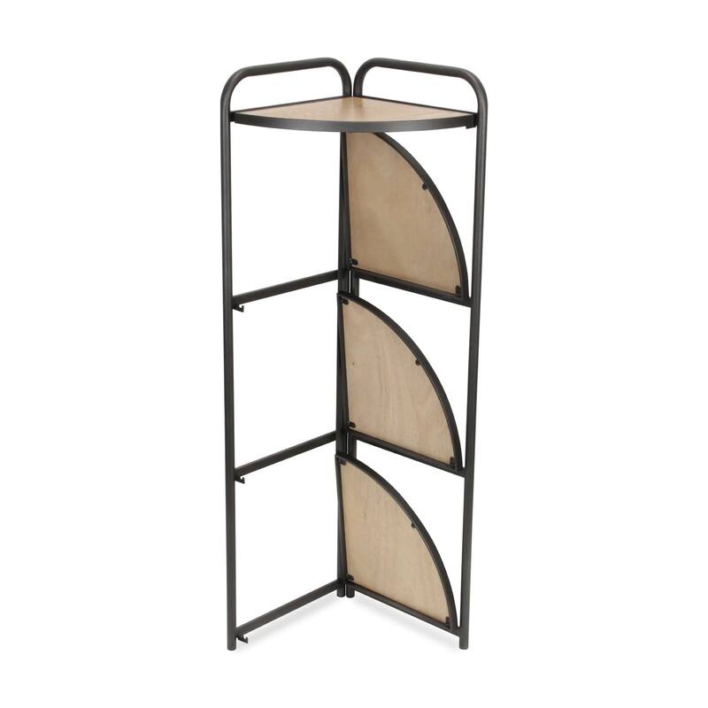 Handmade Four Tier Foldable Corner Shelf - 46.5" - Brown and Gray