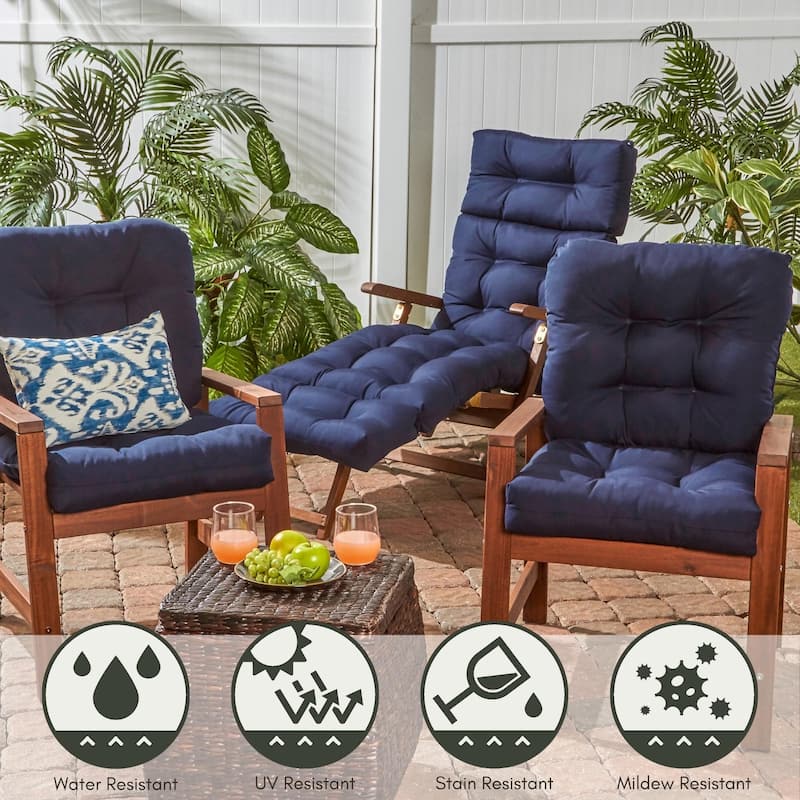 Solid Color Outdoor Seat/Back Chair Cushion (Cushion Only)