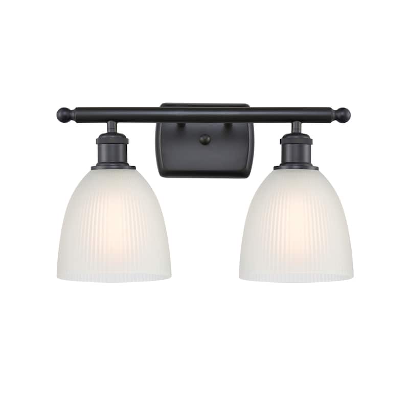 Innovations Lighting Castile 2 Light 16" Wide Bathroom Vanity Light - Matte Black / White