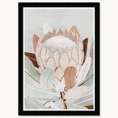 Wynwood Studio Blossoming Flora Framed Boho Floral 1 Piece Canvas Wall Art