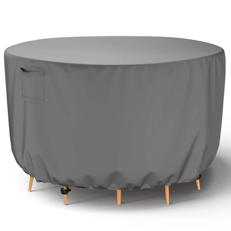 Round Patio Table Cover Outdoor Furniture Cover - 60"D x28"H - Grey