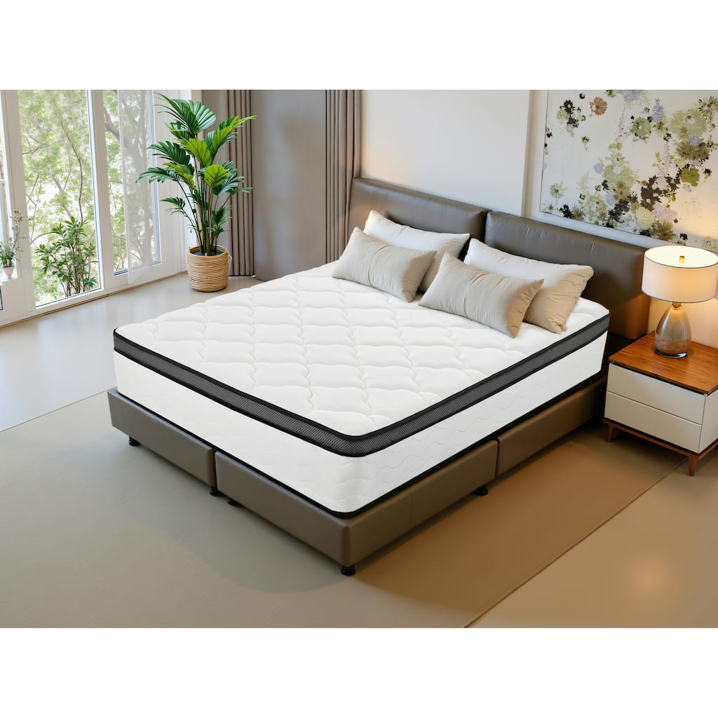 GDFStudio - Seraphin 10-Inch Mattress Hybrid Bamboo Memory and Pocket Spring with Targeted Support