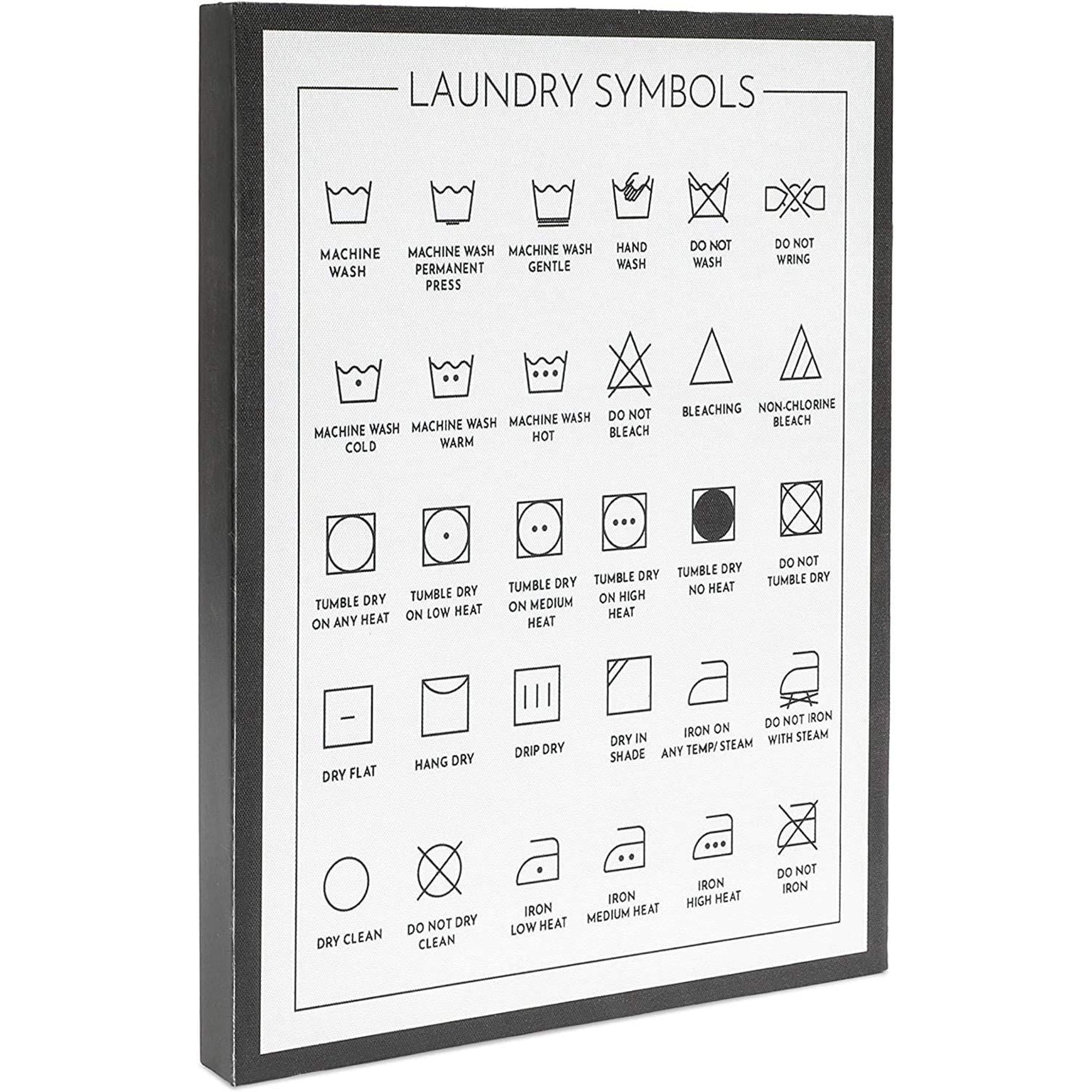 Juvale Laundry Room Symbols Sign, Wall Decor (11.8 X 15.7 Inches) - On ...