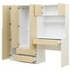 preview thumbnail 8 of 10, 3-Door Wooden Storage Desk Wardrobe for Bedroom with Shelves and 3 Drawers