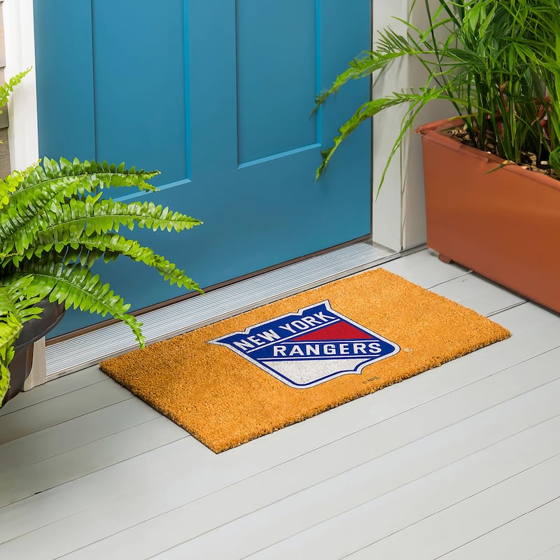 New York Rangers Full Color Indoor/Outdoor Coir Mat - 28" x 16"