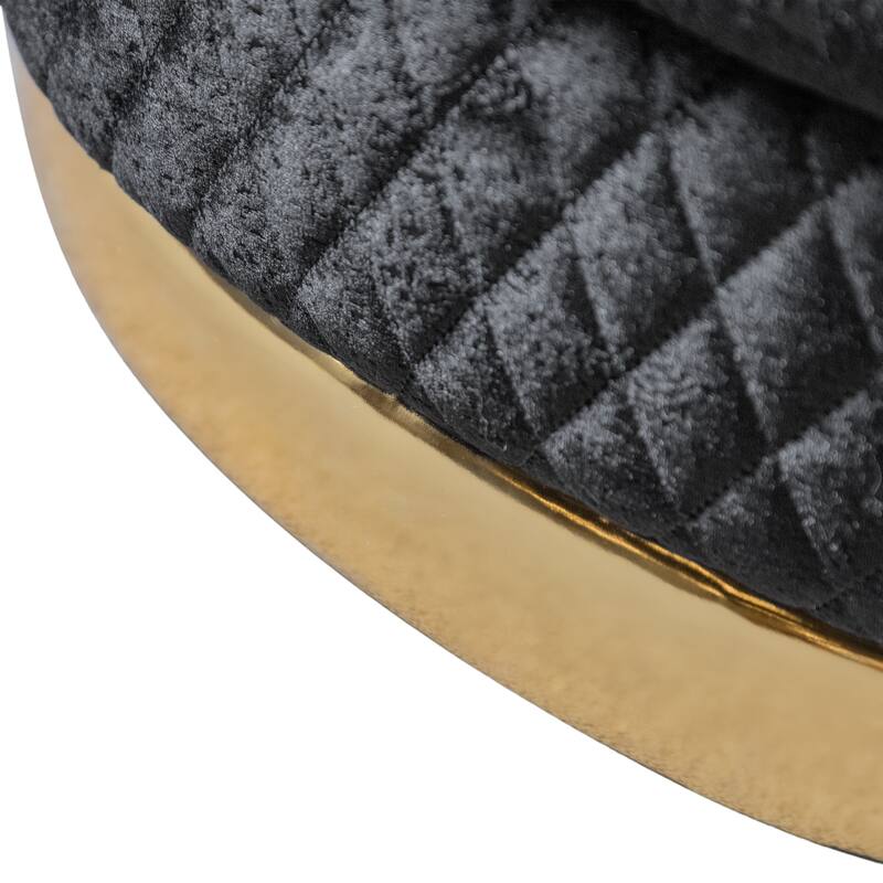 Furniture of America Maxine Glam Upholstered Solid Wood Swivel Chair