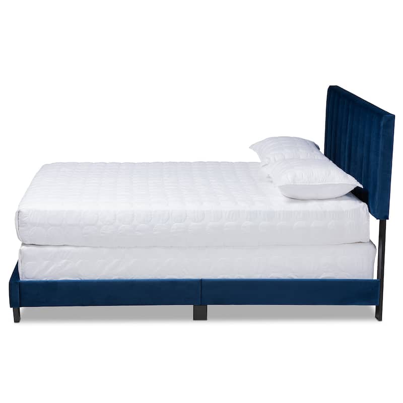 Silver Orchid Sten Glam and Luxe Upholstered Panel Bed with Headboard