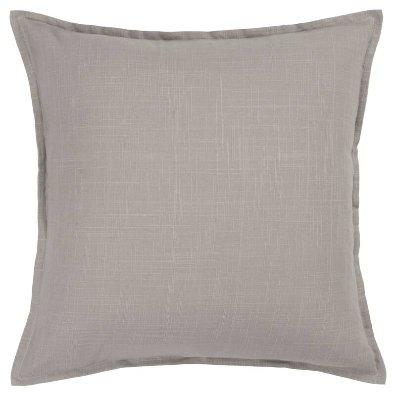 Rizzy Home Cotton Slub Solid Decorative Throw Pillow - Gray - Polyester