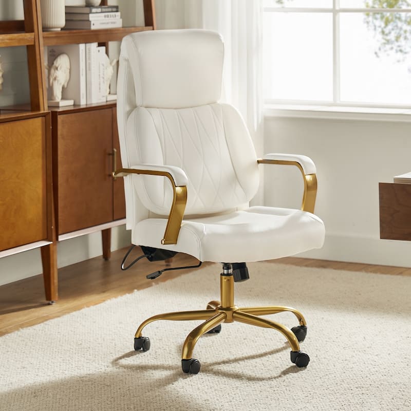 Jode Ergonomic Office Chair with Lumbar Support by HULALA HOME - Ivory