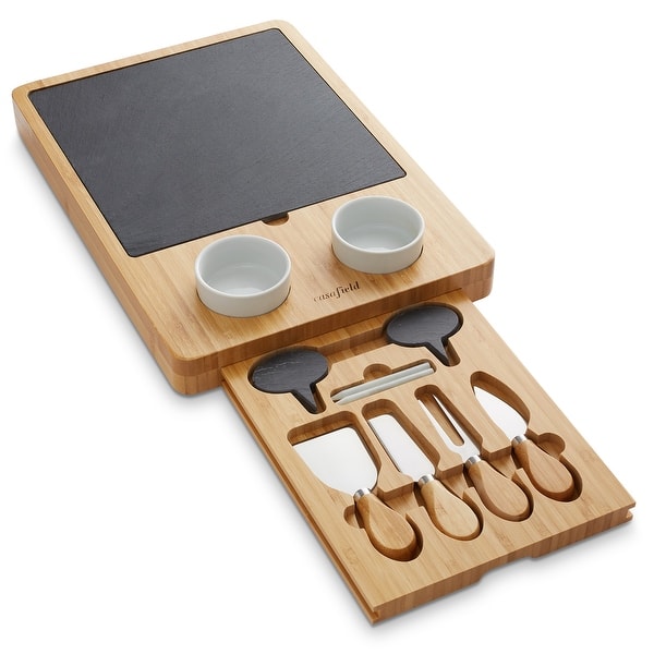 Casafield Bamboo Cutting Board Set with Kitchen Food Storage Containers and  Lids