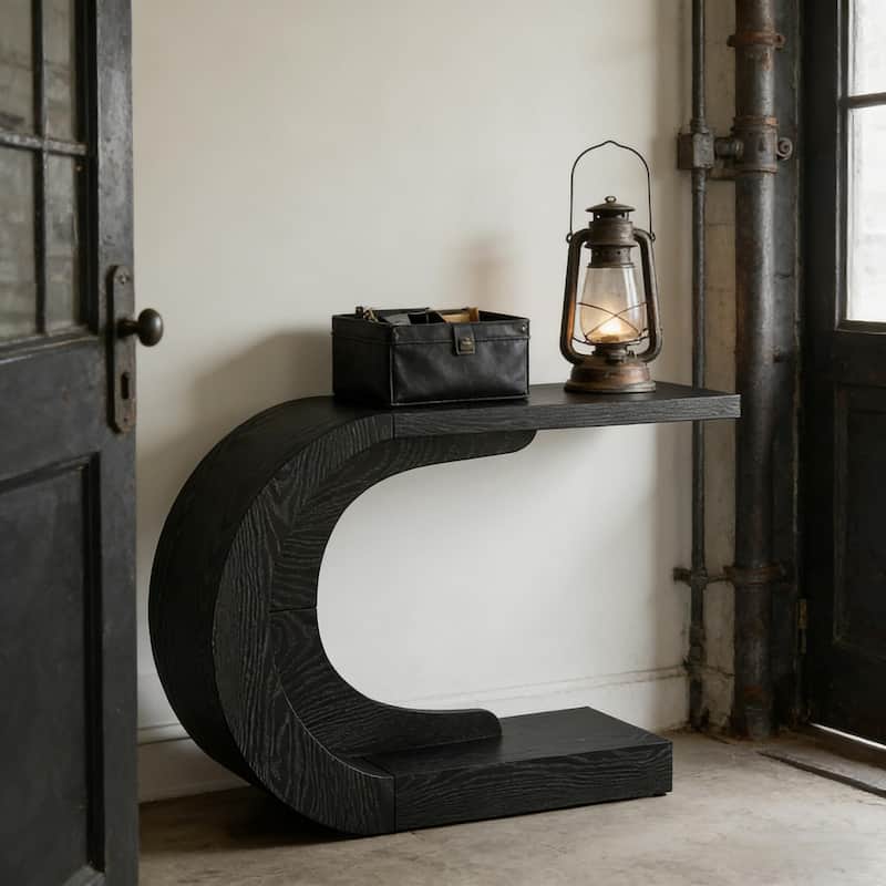 Contemporary Hallway Table, Modern Console Table, C-Shaped Coffee Table
