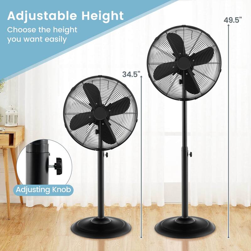 Costway 16" Standing Pedestal Fan with 3 Speed Settings Carrying - See Details
