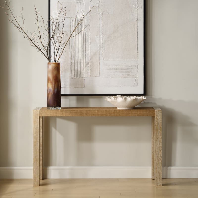 Uttermost Bentley Grasscloth Console Table - 31.125"H x 52"W x 13"D