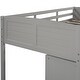 preview thumbnail 9 of 16, Low Twin Size Loft Bed with Cabinets, Shelves and Slide - Gray