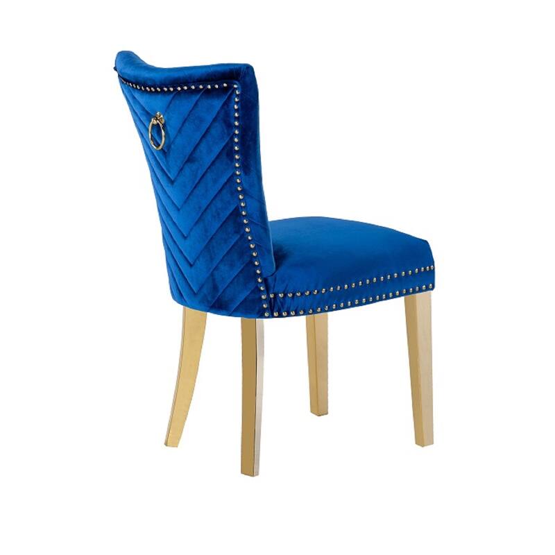 Eva Gold Legs Dining Chairs Finished with Velvet Fabric - 2 Chair per Box