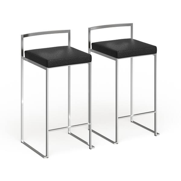 slide 1 of 67, Silver Orchid Forrest Stainless Steel Stackable Counter Stool (Set of 2)