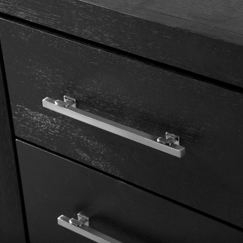 Furniture of America Alaric Modern Black Solid Wood 69-inch Makeup Vanity and 2 Nightstands Bedroom Set