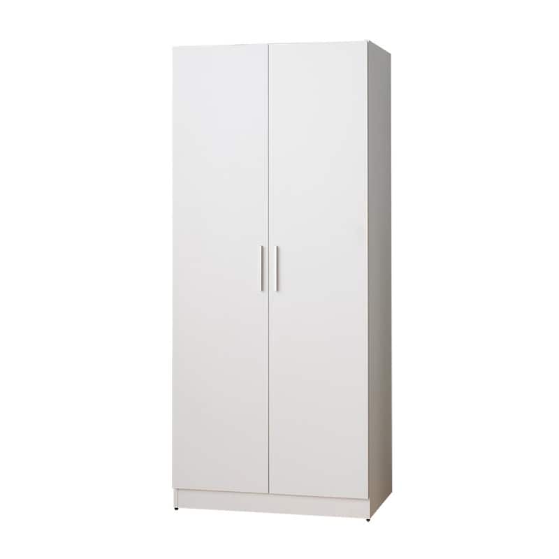 Mia Tall Shoe Cabinet with Six Shelves in White