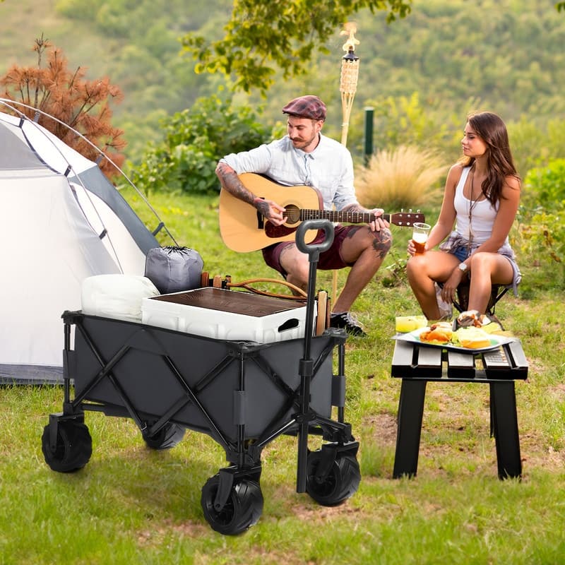 Garden Cart 220lbs Capacity Portable Collapsible Utility Wagon - N/A