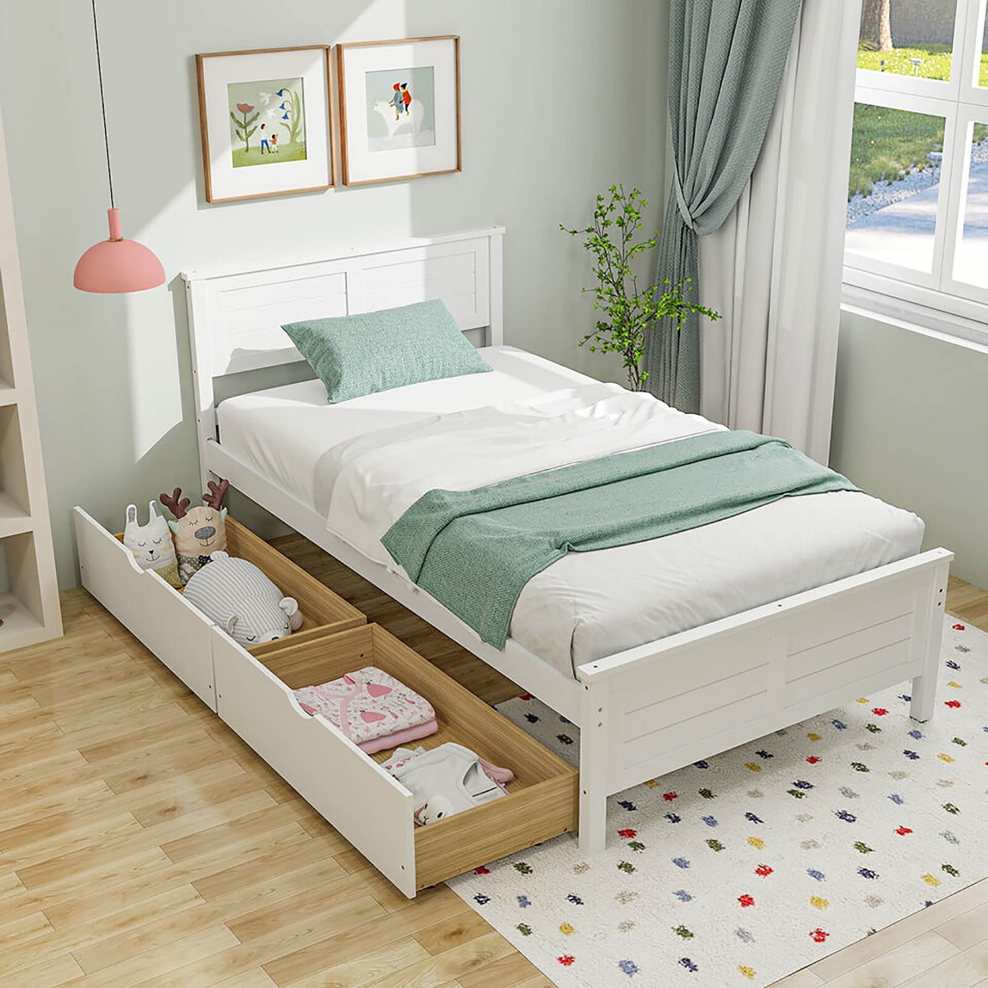 DREAM BED  フィットネス Dream Bed With Storage, King, Cream Boucle
