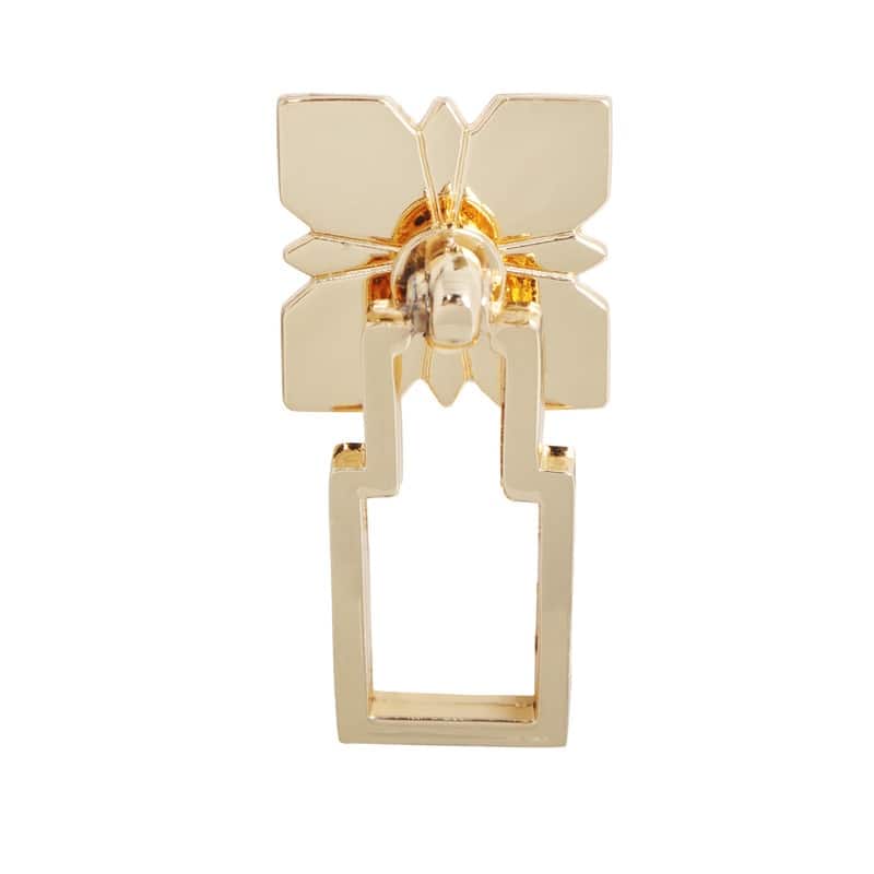 Utopia Alley Steffi Cabinet Ring Pull Knob - Vintage Cabinet Hardware with Hand Finished Polished Gold, 2.5"