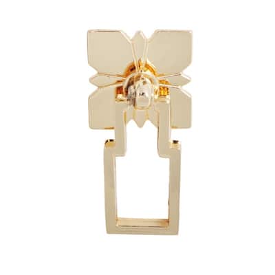 Utopia Alley Steffi Cabinet Ring Pull Knob - Vintage Cabinet Hardware with Hand Finished Polished Gold, 2.5"
