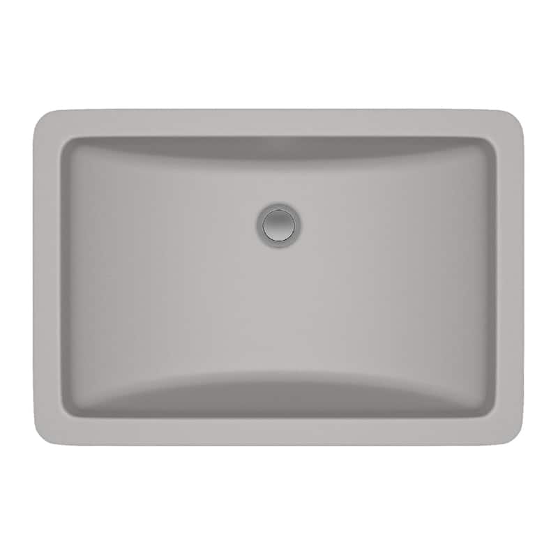 Lexicon 21" Dual Mount Quartz Platinum Composite Rectangle Vanity Bathroom Sink in Galaxy Concrete LP-V214-C - Concrete