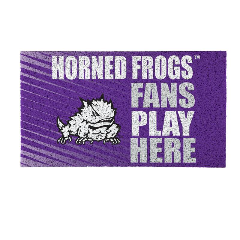 28 in. x 16 in. Texas Christian University "Fans Play Here" PVC Door Mat