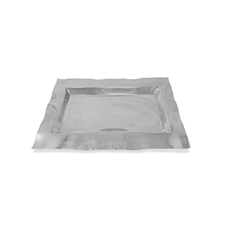 Tray with Wavy Edge 17.75"L Stainless Steel