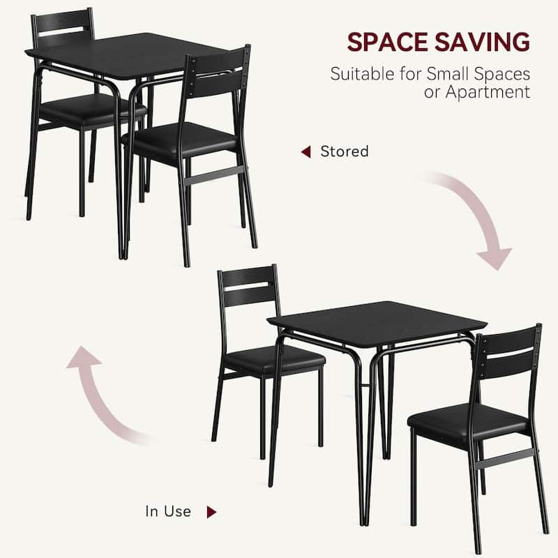 Dining Table for 2, Space Saving Square Dinette for Kitchen, Dining Room