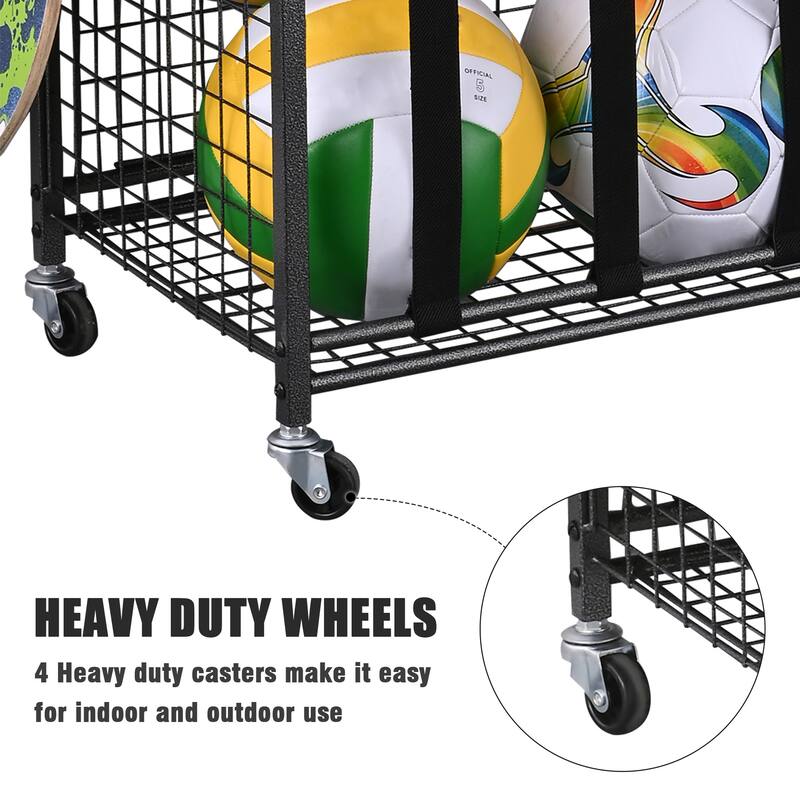 4 Tier Garage Storage Organizer for Sporting Goods Balls