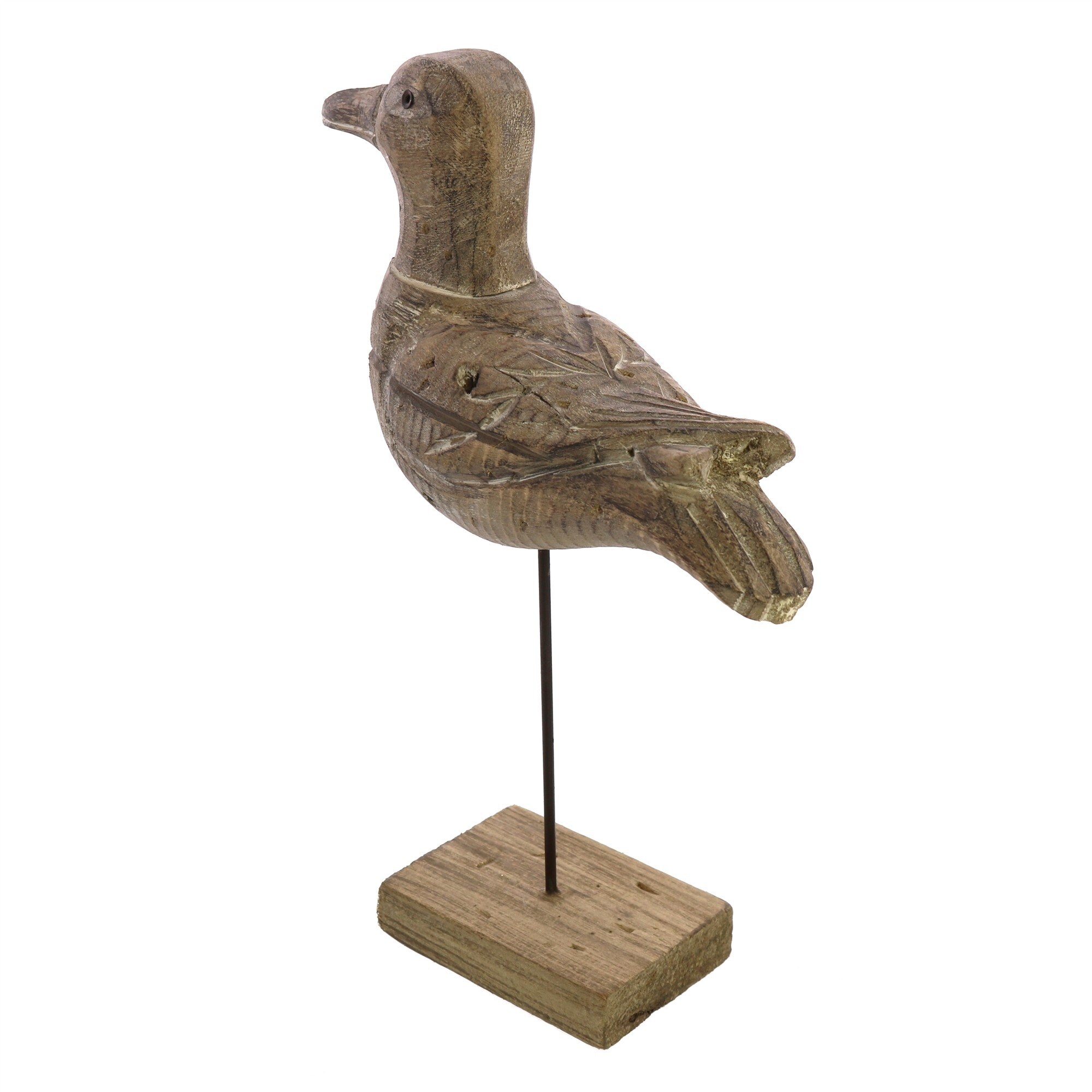 Wood And Metal Seagull Figurine With Grain Details Brown On Sale Overstock 32173127