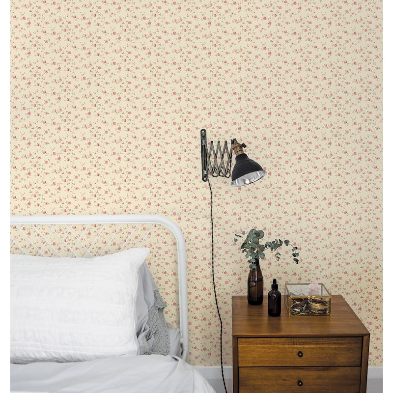 Galerie Wallcoverings Miniatures 3 Miniature Rose Trellis Design Vinyl on Non-woven Matte Wallpaper Roll