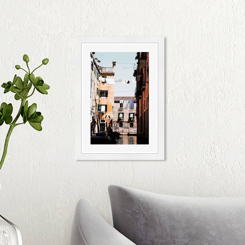 Wynwood Studio 'Cannaregio Alley' Cities and Skylines Wall Art Framed Print European Cities - Brown, Blue - 13 x 19